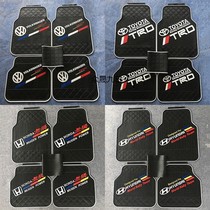 New car logo car mat cartoon latex silicone rubber waterproof non-slip protective pad universal five-piece padded