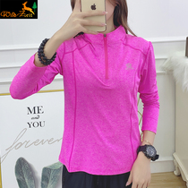 Spring and Autumn Dry Clothes Women Outdoor Sports Women Long Sleeve Elastic Breathable Quick Dry T-shirt Running Walking Quick Dry Clothes Women