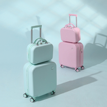 Luggage small light 18 inch ins Net red 20 boarding box men and women small lever password travel leather box