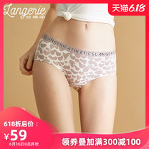 Langzhuoli medium low waisted flat angle modal printed underpants