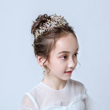 Girls' crown headdress crystal children's crown princess birthday Korean catwalk show little girl hair accessories headband