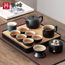 Haufeng creative whole set of black Tao Kung fu tea suit Chinese light lavish tea tea cup teapot sets of supplies office