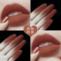 No Cup no fading cinnamon milk tea bean paste eat earth color lipstick Brown big name matte niche brand matte niche brand defense