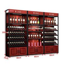 New wine cabinet wine cabinet with back floor landing iron red wine rack storage rack display cabinet multi-layer household commercial