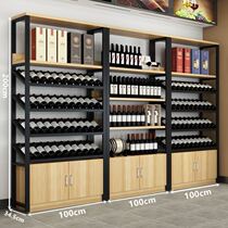 Display cabinet rack Red Wine Rack shop wine rack commercial home new wine cabinet wine cabinet with back panel multi-layer