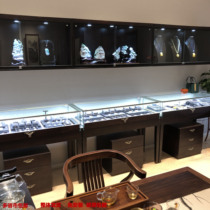 Jewelry display cabinet Jade Jade display cabinet simple glass cabinet Chinese antique silver jewelry solid wood hanging cabinet display cabinet