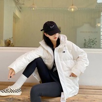 Shopping mall withdrawal single hooded men and women couples long solid color leisure warm thick white duck down long sleeve
