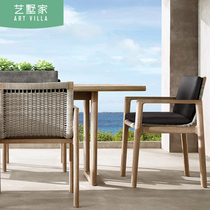 Outdoor rattan knitted table and chairs open-air Villa Garden Villa Casual Balcony Embalming Wood Vines Chair Outdoor Leisure Table and chairs