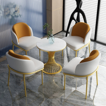 Nordic luxury cafe table and chair combination milk tea shop table reception leisure small round table sales office negotiation simple