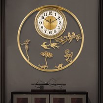 New Chinese Brass Light Luxury Living Room Wall Clock Modern Household Copper Chinese Style Swing Table Decorative Clock