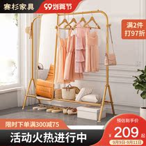 Light luxury wind hangers bedroom floor-to-ceiling mirror coat rack household integrated living room full-length mirror hanging clothes shelf