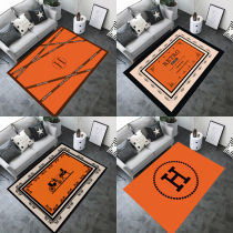 Tide brand Orange Big H simple modern living room coffee table blanket light luxury bedroom blanket cloakroom clothing store household floor mat