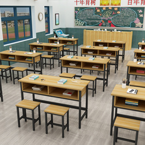 Customized school desks and chairs primary and middle school students in double desks and chairs shoes classes with drawer learning desks and chairs