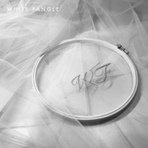 White fashion bridal embroidery headdress custom made pure hand French embroidery headdress lettering