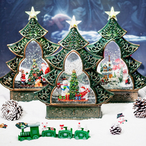 Christmas old man snowflake crystal ball music box birthday gift for Girls music box Christmas tree ornaments New year