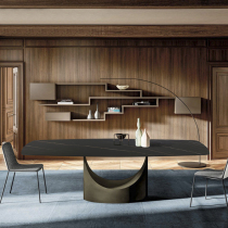 Italian minimalist imported rock board dining table and chair combination modern light luxury simple small apartment household rectangular dining table