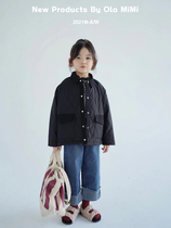 Ola MiMi exclusive original childrens Japanese design splicing lapel quilted cotton coat practical type