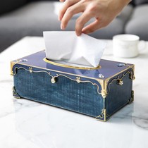 Enamel tissue box creative high-end luxury living room coffee table desktop drawing paper box household European dining table storage box