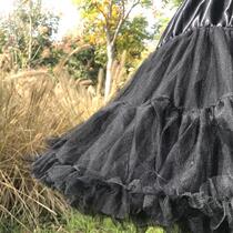 Black clouds cotton skirt lolita daily yarn support violence soft yarn boneless skirt support half body cosplay short