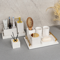 High-end toiletries light luxury marble bathroom set European toilet sink Tray storage kit
