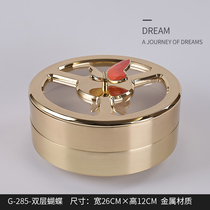 Metal European-style light luxury dried fruit storage box nut plate high-grade living room household melon seeds dried fruit dish snack box