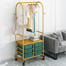  Simple clothes rack floor folding bedroom single pole indoor clothes rack hanger Balcony drying clothes rack Household