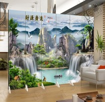 3D financial resources wide into landscape landscape painting background wall screen partition fashion living room entrance hotel restaurant company