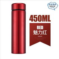 304 stainless steel thermos cup LOGO double vacuum cup business straight cup red 450 ml