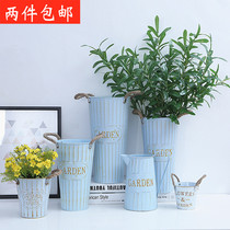 Factory retro old flower bucket tin bucket tin bucket flower flower arrangement dried flower bucket iron home wake bucket creative flower bucket