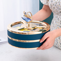 High-end coffee table dried fruit plate 2021 New light luxury living room candy plate storage box household snacks dried fruit box ornaments