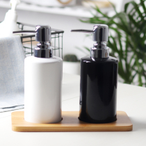 Simple fashion black and white lotion bottled home hotel ceramic press bottle shower gel hand wash bottle