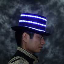 Mu Shang led glowing Magic Hat Jazz Party performance stage Hat nightclub bar glowing props glowing suit