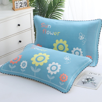 Cotton gauze pillowcases a pair of household pillowcases multi-layer thickened cotton single double non-suede breathable sweat absorption