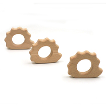 AliExpress hot sale beech wood animal hedgehog ornaments molars toys beech wood crafts baby teeth toys