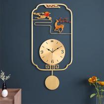 Chinese living room pure copper silent wall clock Chinese style household fashion watch Modern simple creative atmospheric quartz clock