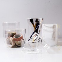 Nordic simple transparent glass storage can storage cans ornaments candy decorative tube cosmetic cotton cotton cotton sign box seasoning cans