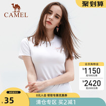 (Clearance)Camel outdoor quick-drying T-shirt mens summer crew neck sweat-absorbing breathable quick-drying sports short-sleeved top women