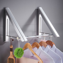 Bathroom toilet invisible drying rack mini foldable telescopic rod indoor wall-mounted non-punching