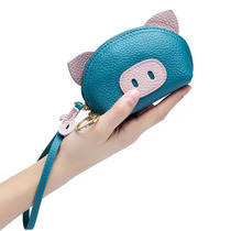 New multifunction genuine leather female style cute zero wallet key bag cartoon Mini hands with small coin bag commuter bag