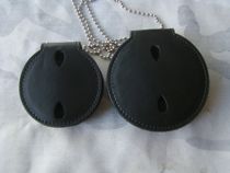 US round badge special leather case wallet size two size clip