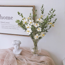 South Korea with chic dried flower bouquet eucalyl leaf violet glass vase diy small fresh living room flower arrangement