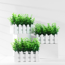 16cm green Eucalyptus white fence simulation flowers Taobao shop photo photography background sermon ornaments
