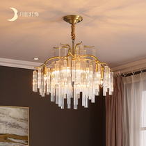 Moon Shadow Lighting Light Luxury Crystal Chandelier Postmodern Copper Living Room Lamp Simple Creative Atmosphere Bedroom Dining Lamp Q