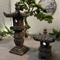 Blue stone antique stone lantern Japanese garden garden stone lamp solar lamp new Chinese stone carving Zen ornaments