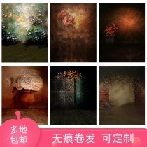 复古手绘扎染油画梦幻背景布 儿童婚紗摄影背景纸 主播直播背景布