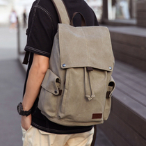 New mens canvas backpack large capacity student schoolbag leisure travel bag backpack computer bag trend mens bag