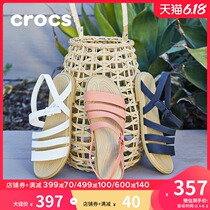 Crocs women's single shoe karoochi 2020 new summer Troy women's flat sole strap sandal 206107