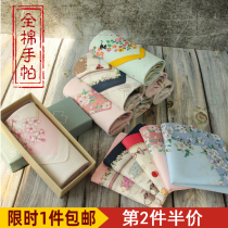 sonkiss handkerchief pure cotton womens handkerchief Childrens sweat-absorbing soft old-fashioned square towel cotton exquisite gift gift box