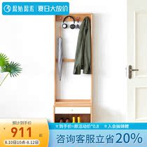 Original original solid wood entrance cabinet Modern simple storage door shoe cabinet multi-function coat rack sale F6092