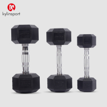 Hexagon dumbbell Mens Fitness exercise muscle-coated dumbbell set home sports training fitness equipment Yalu